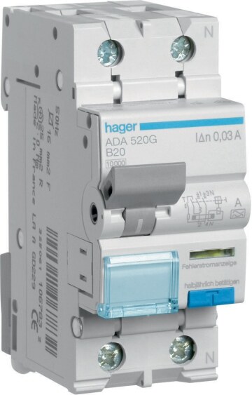 HAGER HACO AARDLEKAUTO 1P+N B20 2MOD